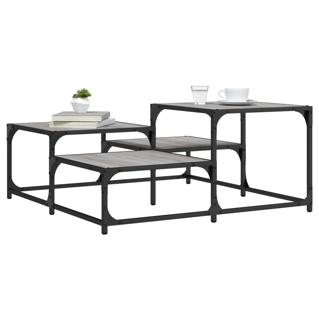 vidaXL Coffee Table Grey Sonoma 87,5x87,5x40 cm Engineered Wood