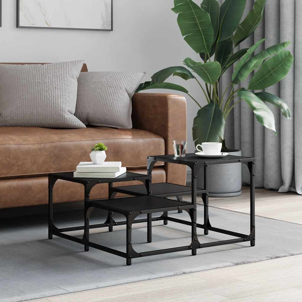 vidaXL Coffee Table Black 68x68x40 cm Engineered Wood