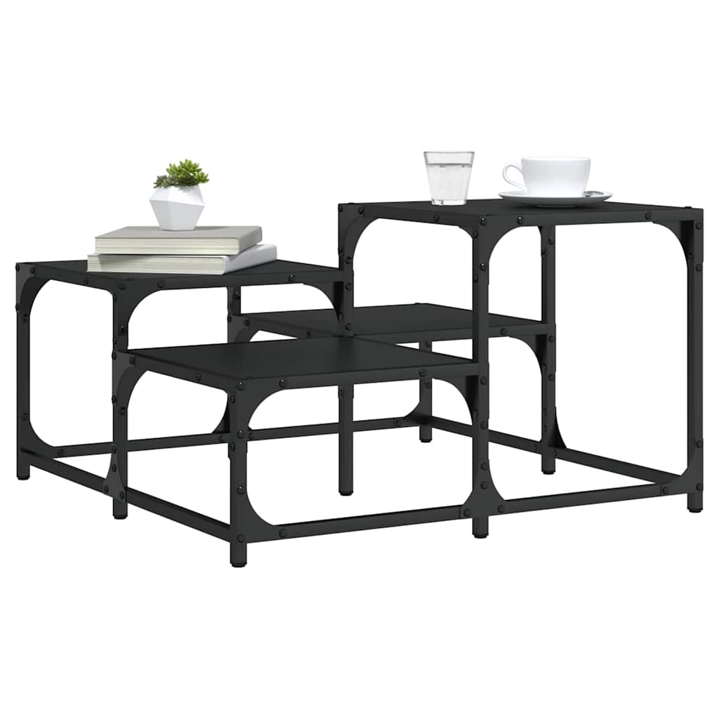 vidaXL Coffee Table Black 68x68x40 cm Engineered Wood