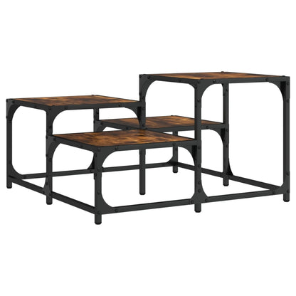 vidaXL Coffee Table Smoked Oak 68x68x40 cm Engineered Wood