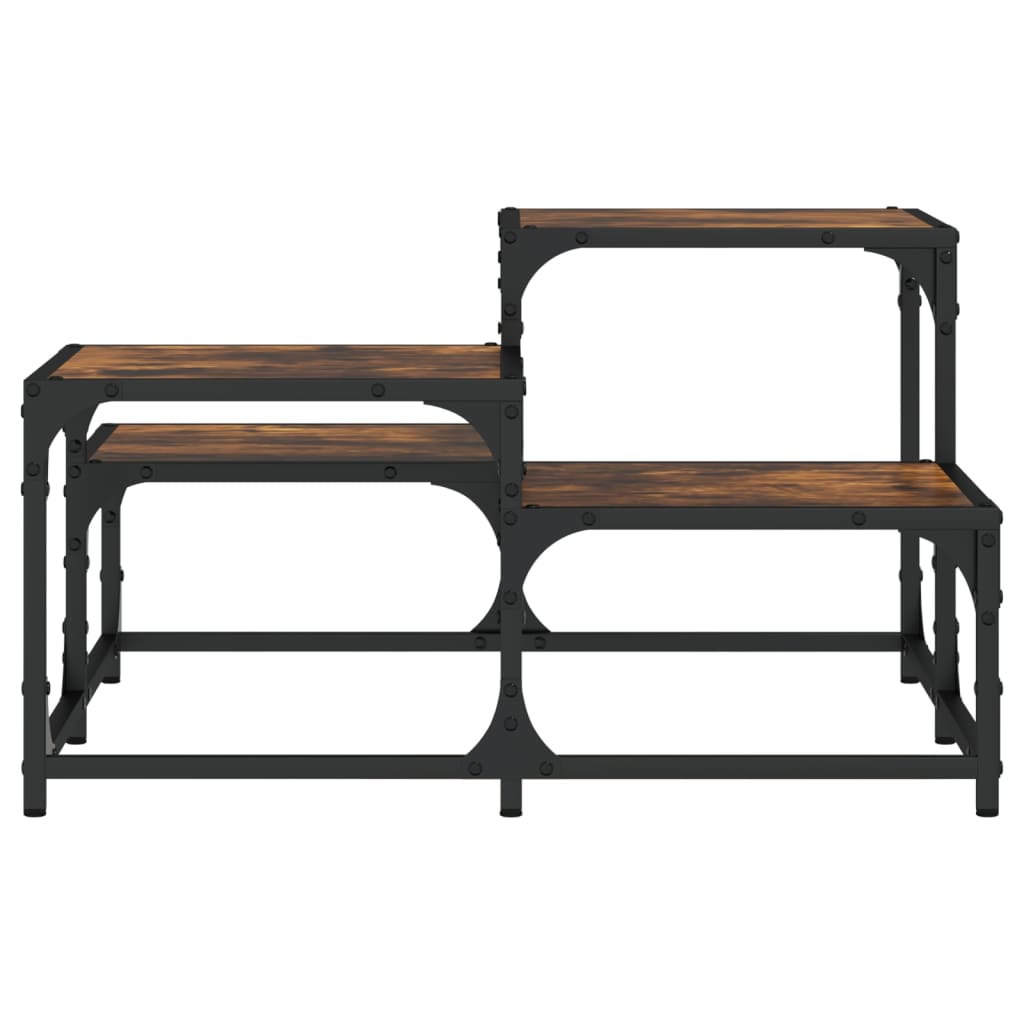 vidaXL Coffee Table Smoked Oak 68x68x40 cm Engineered Wood