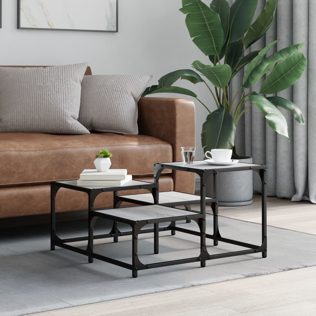vidaXL Coffee Table Grey Sonoma 68x68x40 cm Engineered Wood
