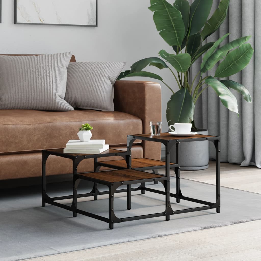 vidaXL Coffee Table Brown Oak 68x68x40 cm Engineered Wood