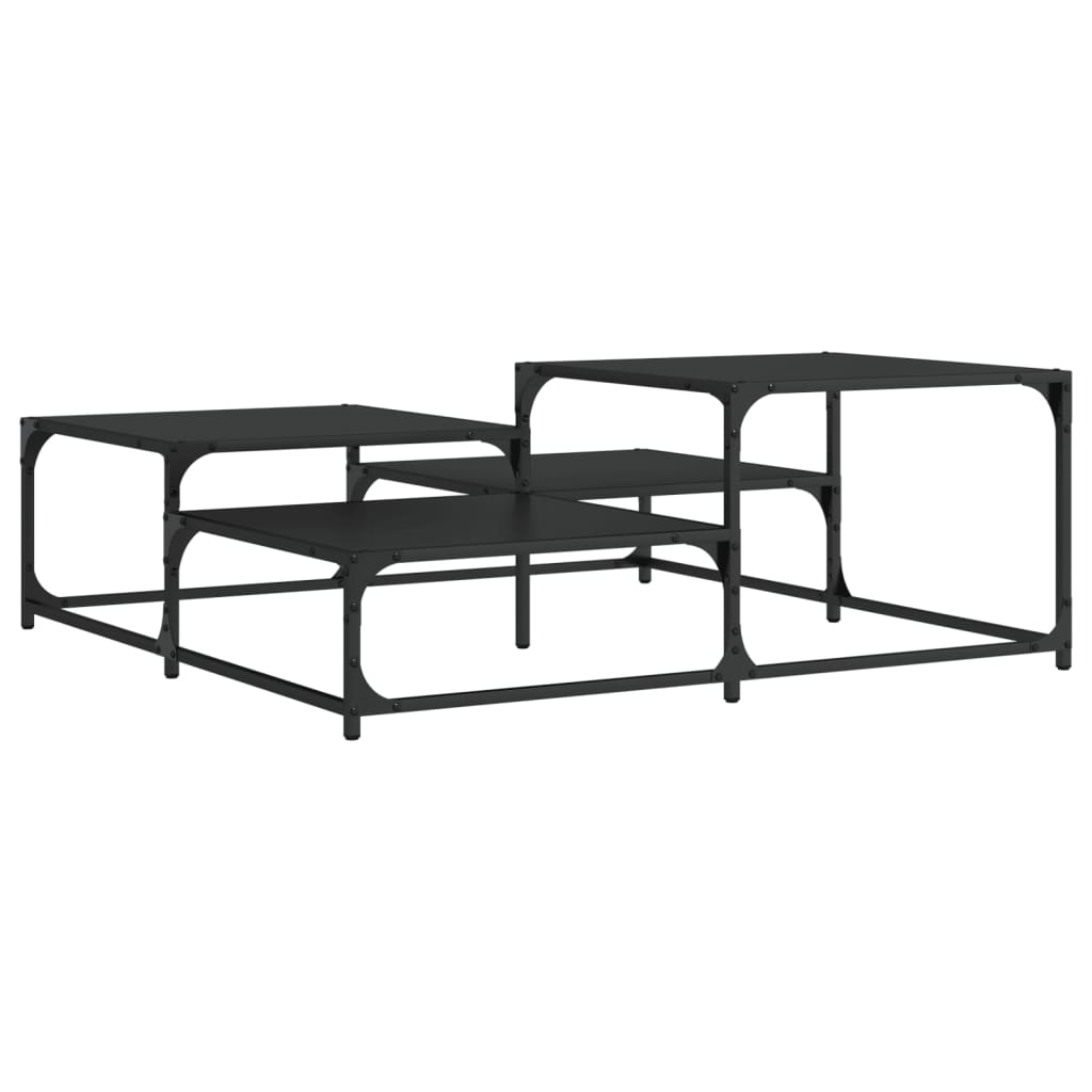 vidaXL Coffee Table Black 107x107x40 cm Engineered Wood