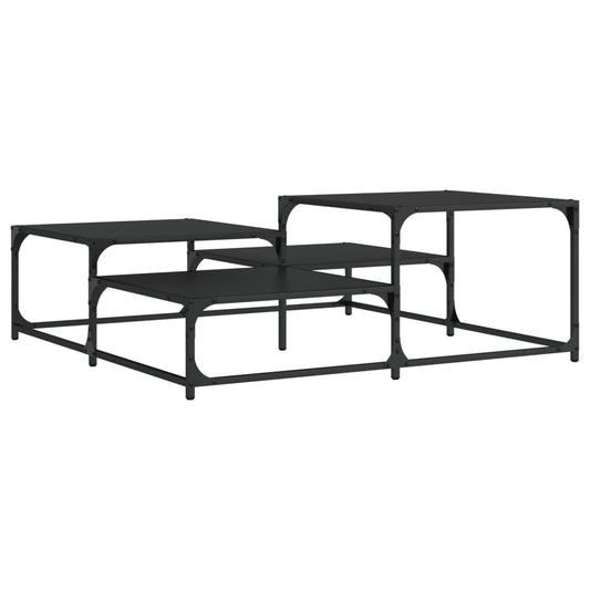 vidaXL Coffee Table Black 107x107x40 cm Engineered Wood