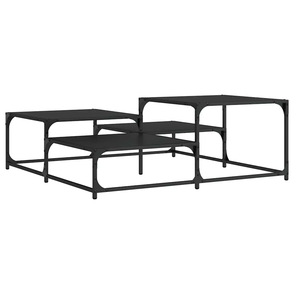 vidaXL Coffee Table Black 107x107x40 cm Engineered Wood