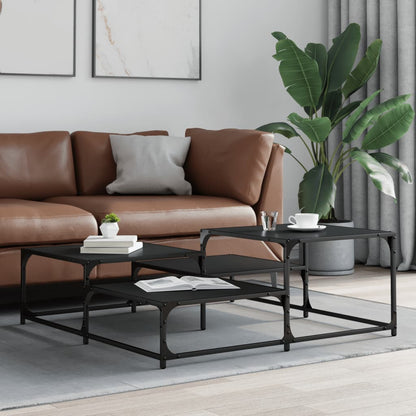 vidaXL Coffee Table Black 107x107x40 cm Engineered Wood