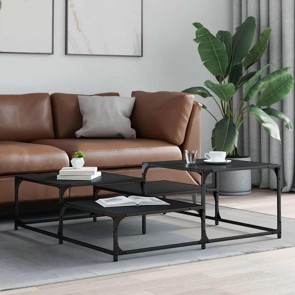 vidaXL Coffee Table Black 107x107x40 cm Engineered Wood