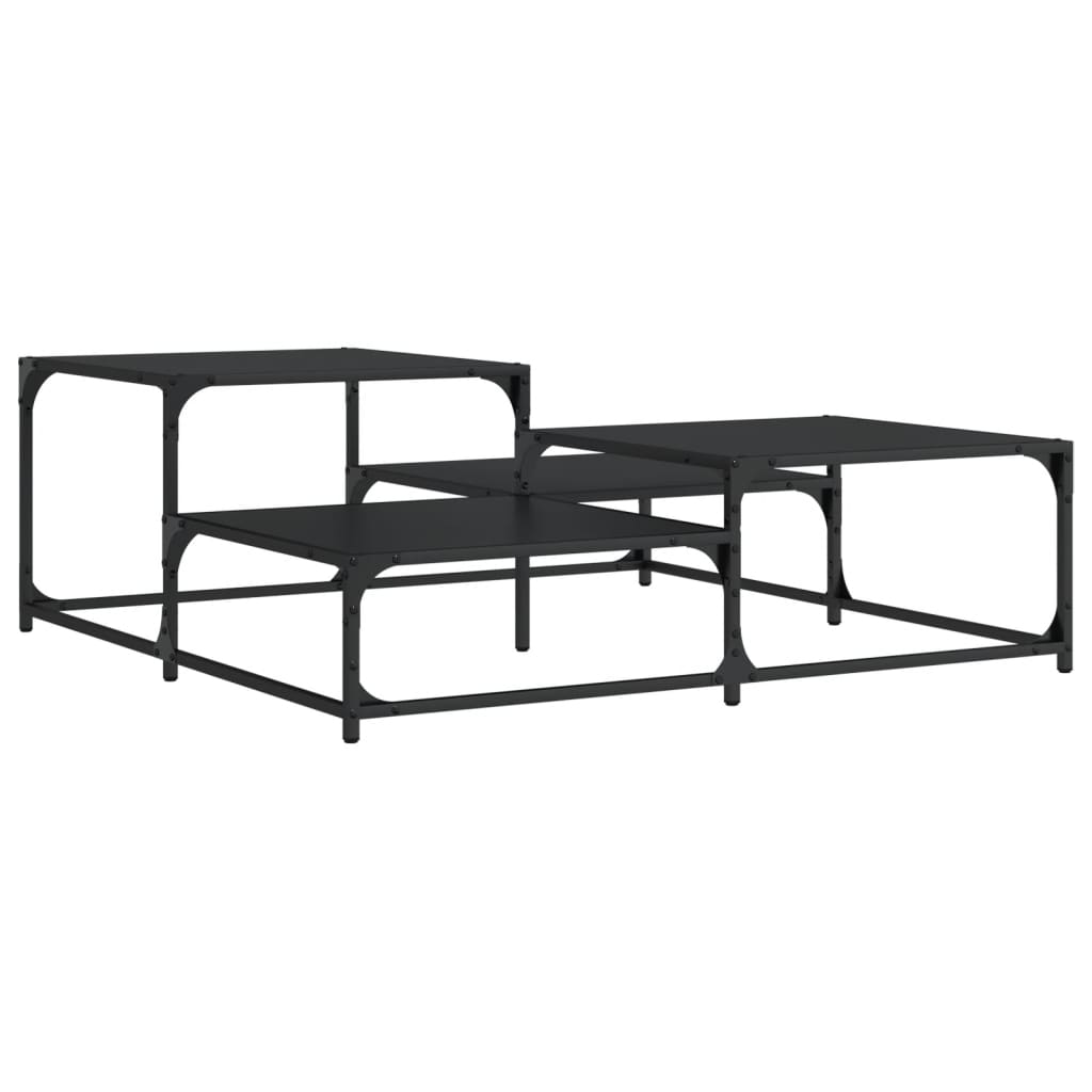 vidaXL Coffee Table Black 107x107x40 cm Engineered Wood