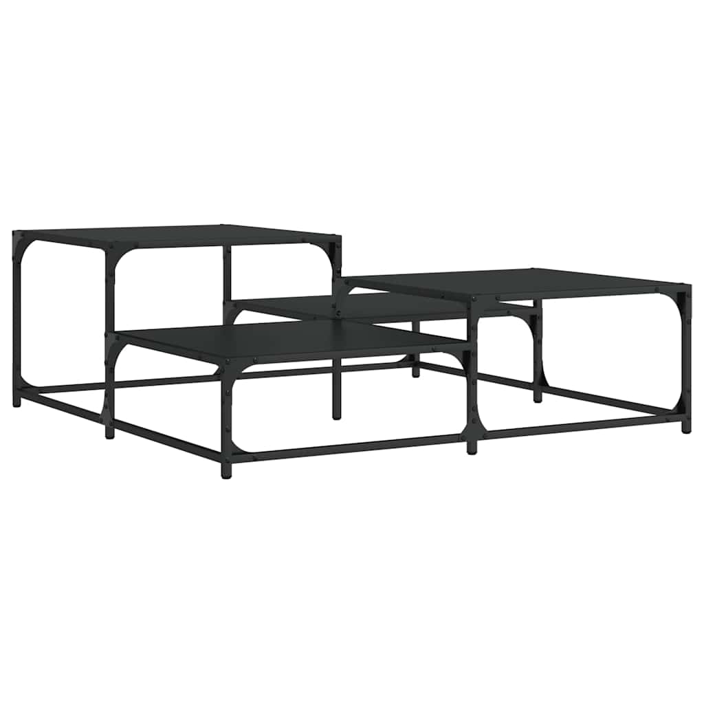 vidaXL Coffee Table Black 107x107x40 cm Engineered Wood