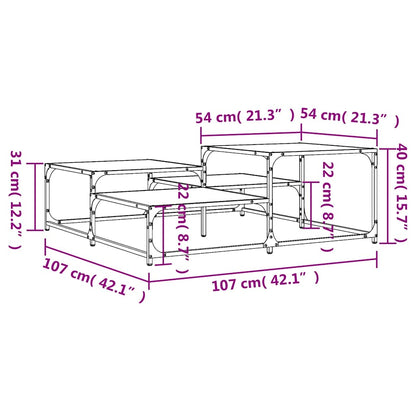 vidaXL Coffee Table Black 107x107x40 cm Engineered Wood