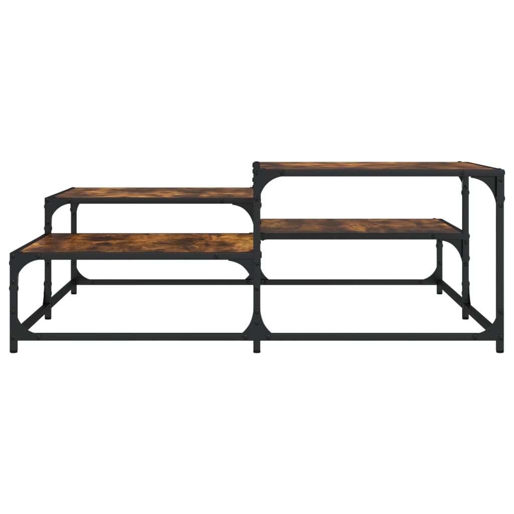 vidaXL Coffee Table Smoked Oak 107x107x40 cm Engineered Wood