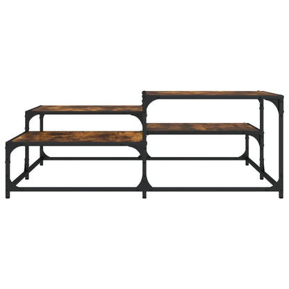 vidaXL Coffee Table Smoked Oak 107x107x40 cm Engineered Wood