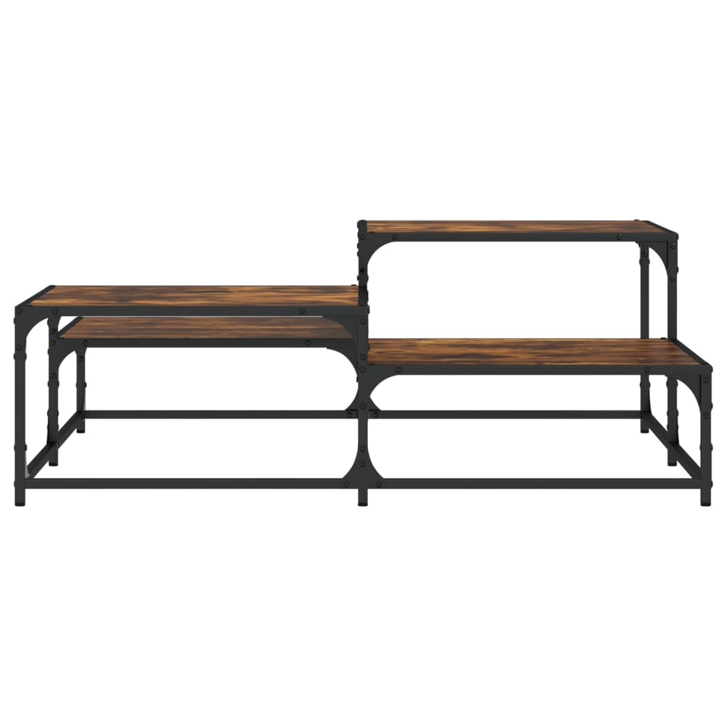 vidaXL Coffee Table Smoked Oak 107x107x40 cm Engineered Wood