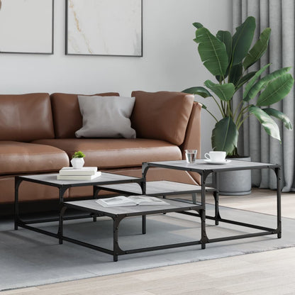 vidaXL Coffee Table Grey Sonoma 107x107x40 cm Engineered Wood