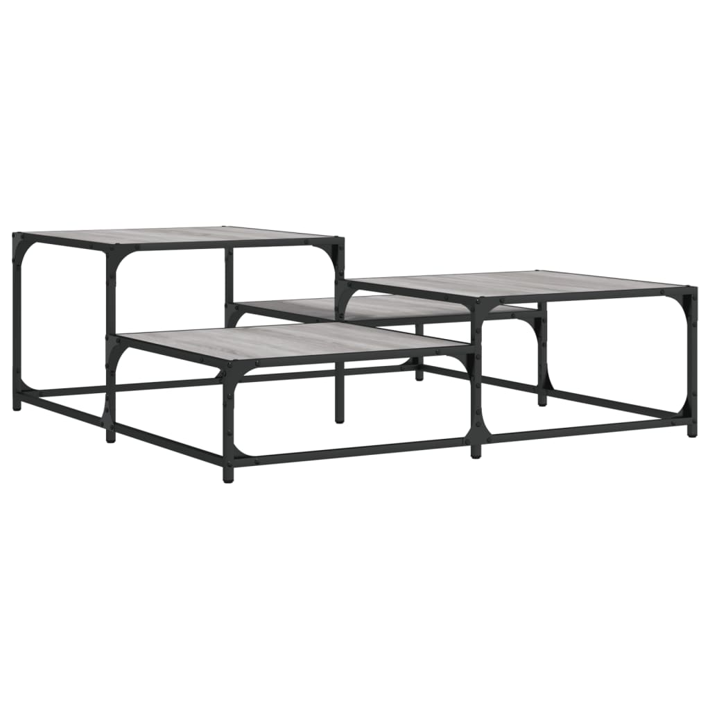 vidaXL Coffee Table Grey Sonoma 107x107x40 cm Engineered Wood