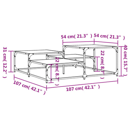 vidaXL Coffee Table Grey Sonoma 107x107x40 cm Engineered Wood