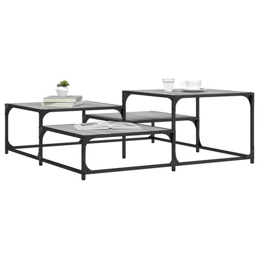 vidaXL Coffee Table Grey Sonoma 107x107x40 cm Engineered Wood