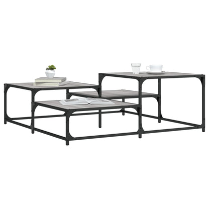 vidaXL Coffee Table Grey Sonoma 107x107x40 cm Engineered Wood