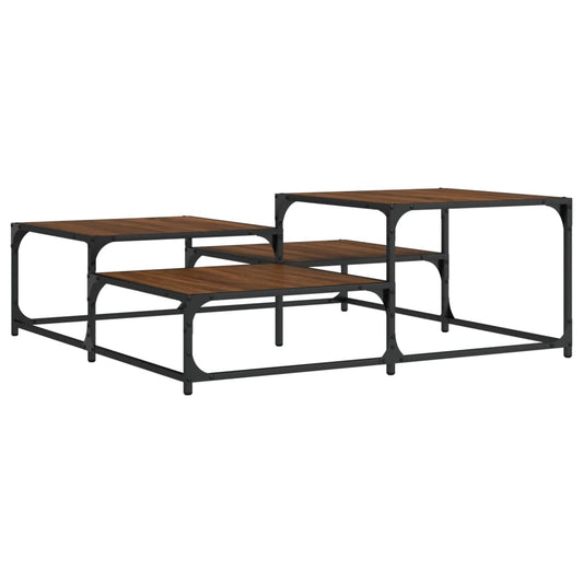 vidaXL Coffee Table Brown Oak 107x107x40 cm Engineered Wood