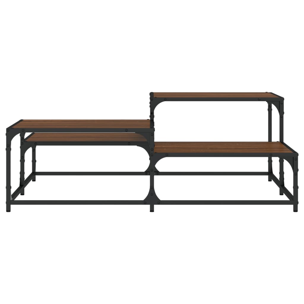 vidaXL Coffee Table Brown Oak 107x107x40 cm Engineered Wood