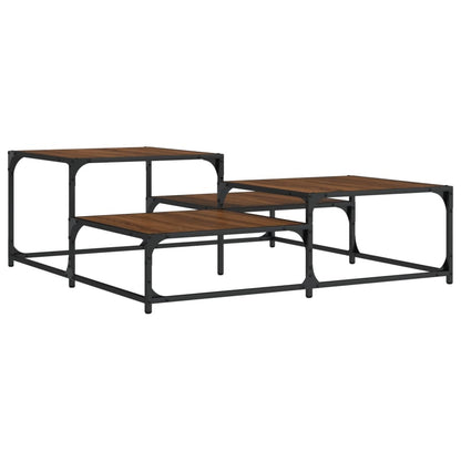 vidaXL Coffee Table Brown Oak 107x107x40 cm Engineered Wood
