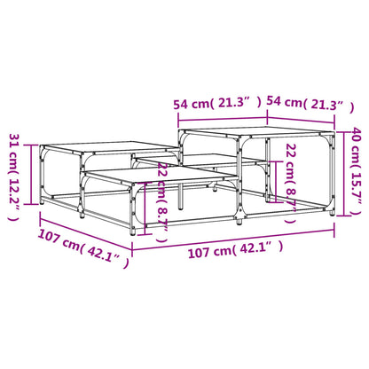 vidaXL Coffee Table Brown Oak 107x107x40 cm Engineered Wood