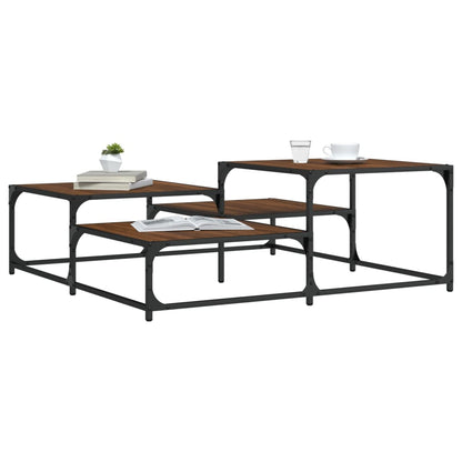vidaXL Coffee Table Brown Oak 107x107x40 cm Engineered Wood