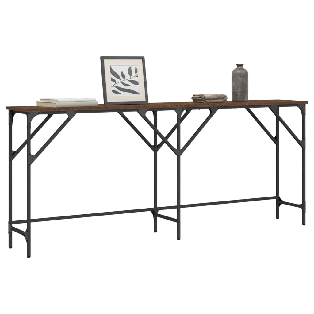 vidaXL Console Table Brown Oak 180x29x75 cm Engineered Wood