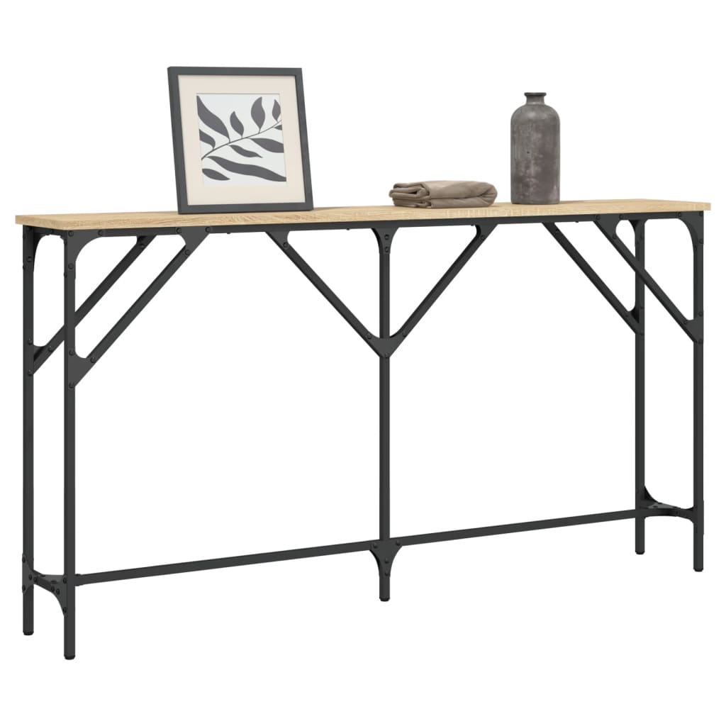 vidaXL Console Table Sonoma Oak 140x23x75 cm Engineered Wood