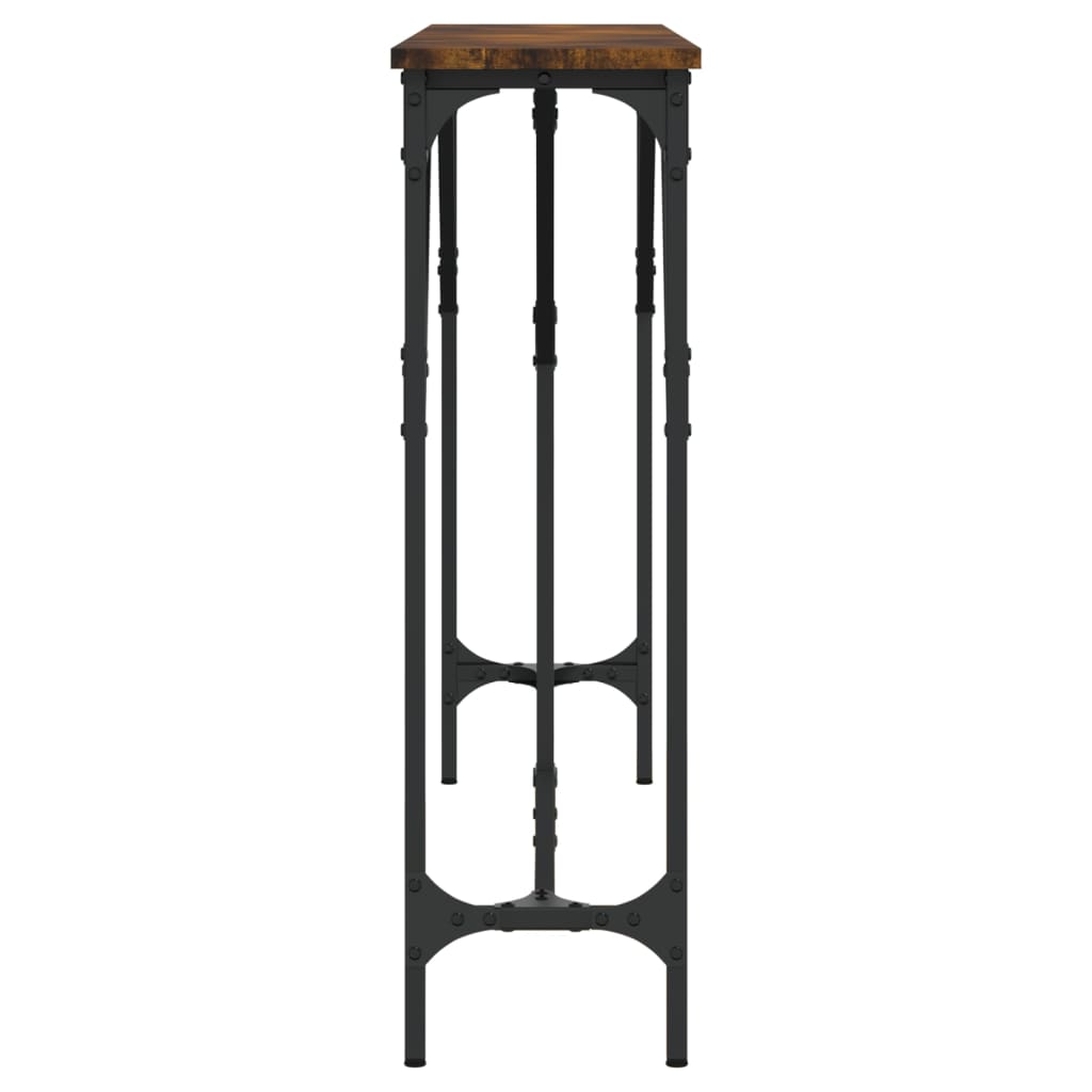 vidaXL Console Table Smoked Oak 140x23x75 cm Engineered Wood