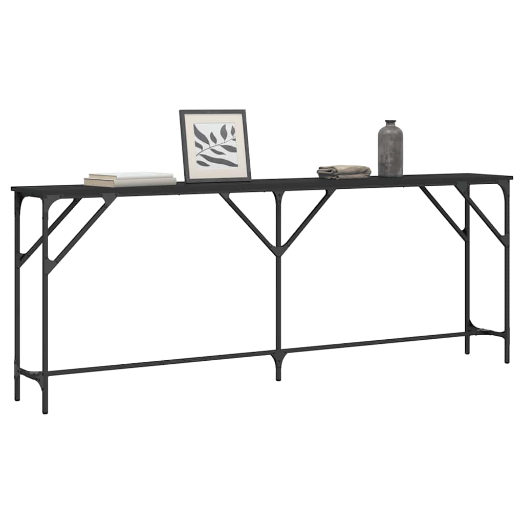 vidaXL Console Table | Black | Engineered wood | 200x29x75 cm