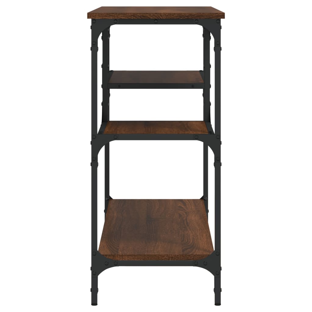 vidaXL Console Table with Shelves Brown Oak 100x35x75 cm