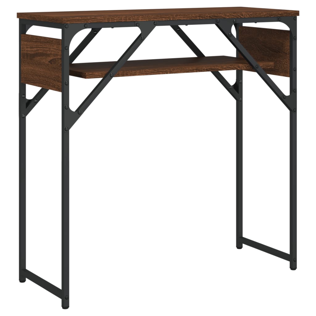 vidaXL Console Table with Shelf Brown Oak 75x30x75cm Engineered Wood