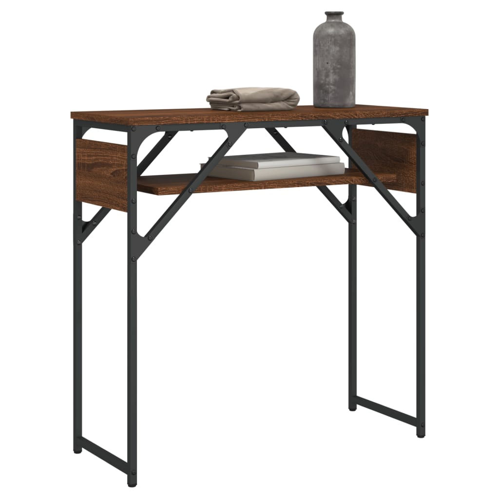 vidaXL Console Table with Shelf Brown Oak 75x30x75cm Engineered Wood
