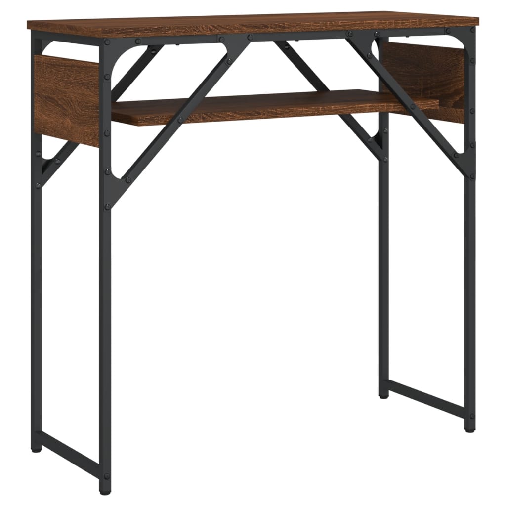 vidaXL Console Table with Shelf Brown Oak 75x30x75cm Engineered Wood