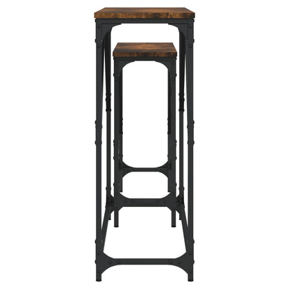 vidaXL Nesting Console Table | Smoked oak | Engineered wood, Metal | Large
