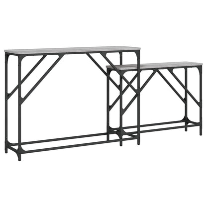 vidaXL Nesting Console Tables 2 pcs Grey Sonoma Engineered Wood