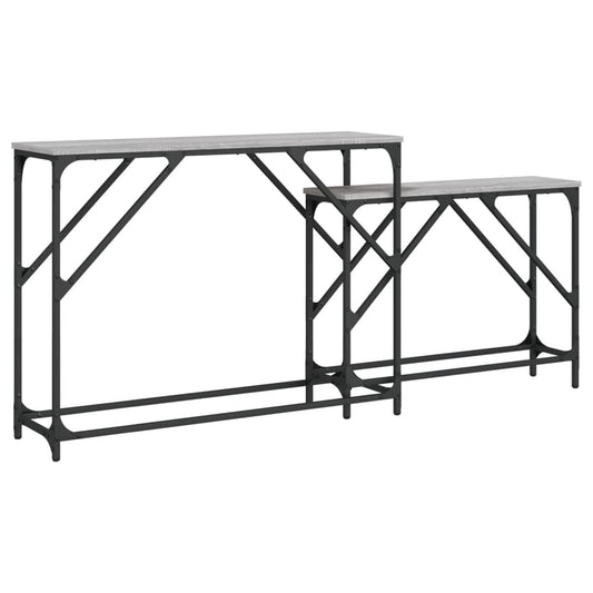 vidaXL Nesting Console Tables 2 pcs Grey Sonoma Engineered Wood