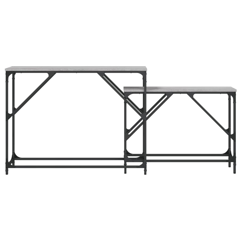 vidaXL Nesting Console Tables 2 pcs Grey Sonoma Engineered Wood