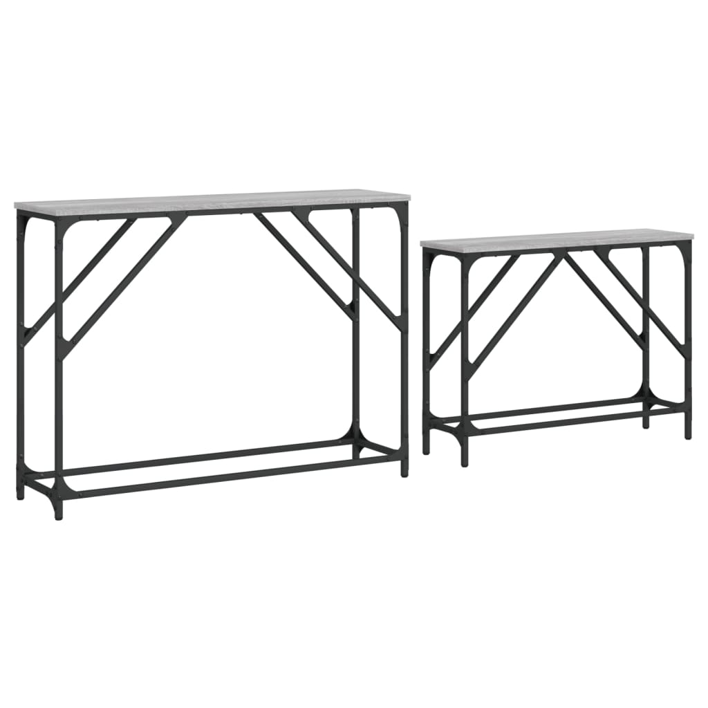 vidaXL Nesting Console Tables 2 pcs Grey Sonoma Engineered Wood