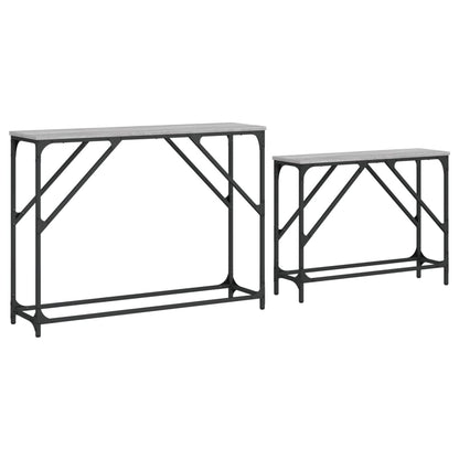 vidaXL Nesting Console Tables 2 pcs Grey Sonoma Engineered Wood