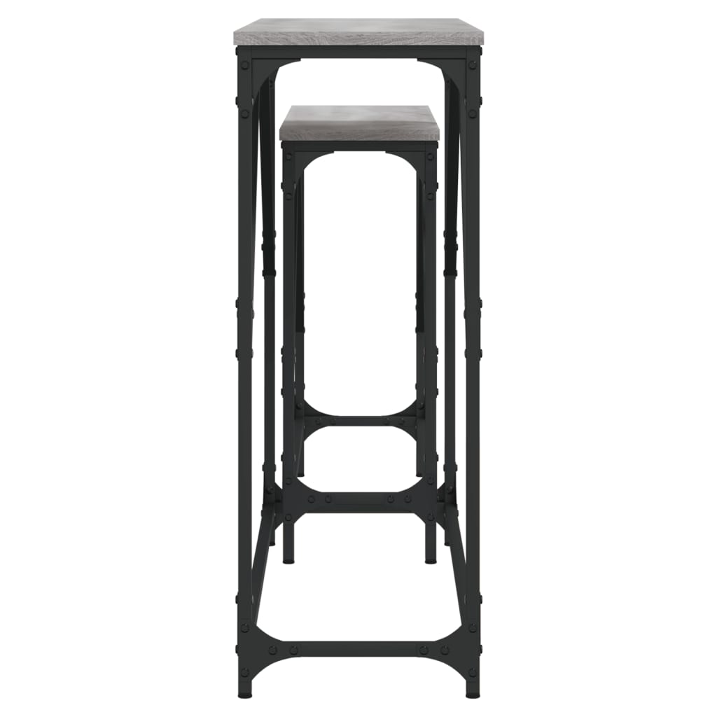 vidaXL Nesting Console Tables 2 pcs Grey Sonoma Engineered Wood
