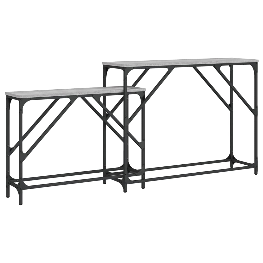 vidaXL Nesting Console Tables 2 pcs Grey Sonoma Engineered Wood