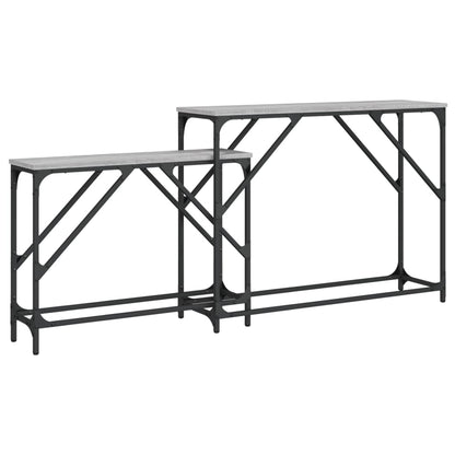 vidaXL Nesting Console Tables 2 pcs Grey Sonoma Engineered Wood