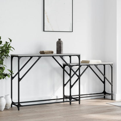 vidaXL Nesting Console Tables 2 pcs Grey Sonoma Engineered Wood