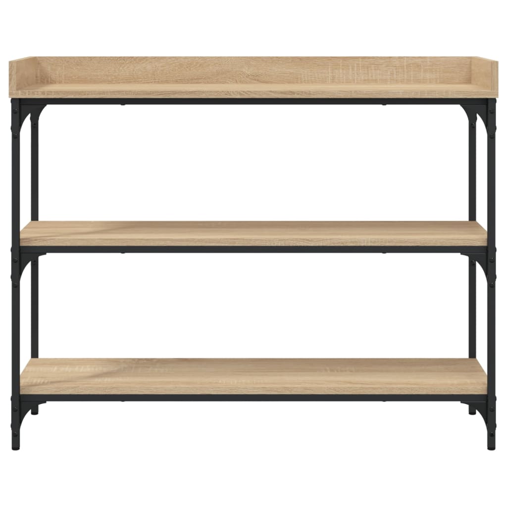 vidaXL Console Table with Shelves Sonoma Oak 100x30x80 cm