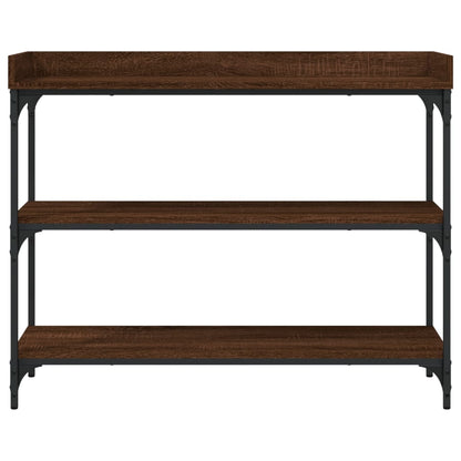 vidaXL Console Table with Shelves Brown Oak 100x30x80 cm