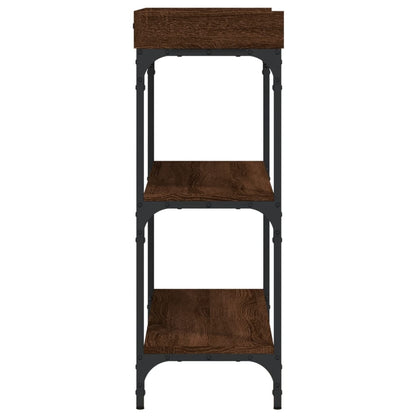 vidaXL Console Table with Shelves Brown Oak 100x30x80 cm