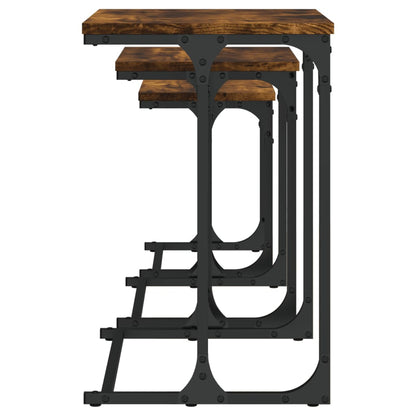 vidaXL Nesting Coffee Tables 3 pcs Smoked Oak Engineered Wood